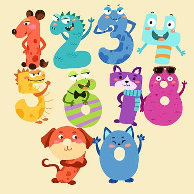 卡通数字幼儿教育数字可爱数字元素卡通创意数字png数字元素